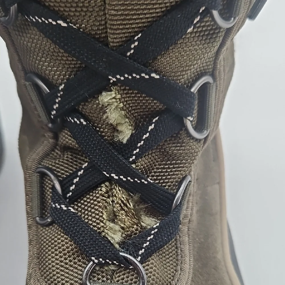Sorel Women's Tall Olive Winter Boots with Faux Fur Trim